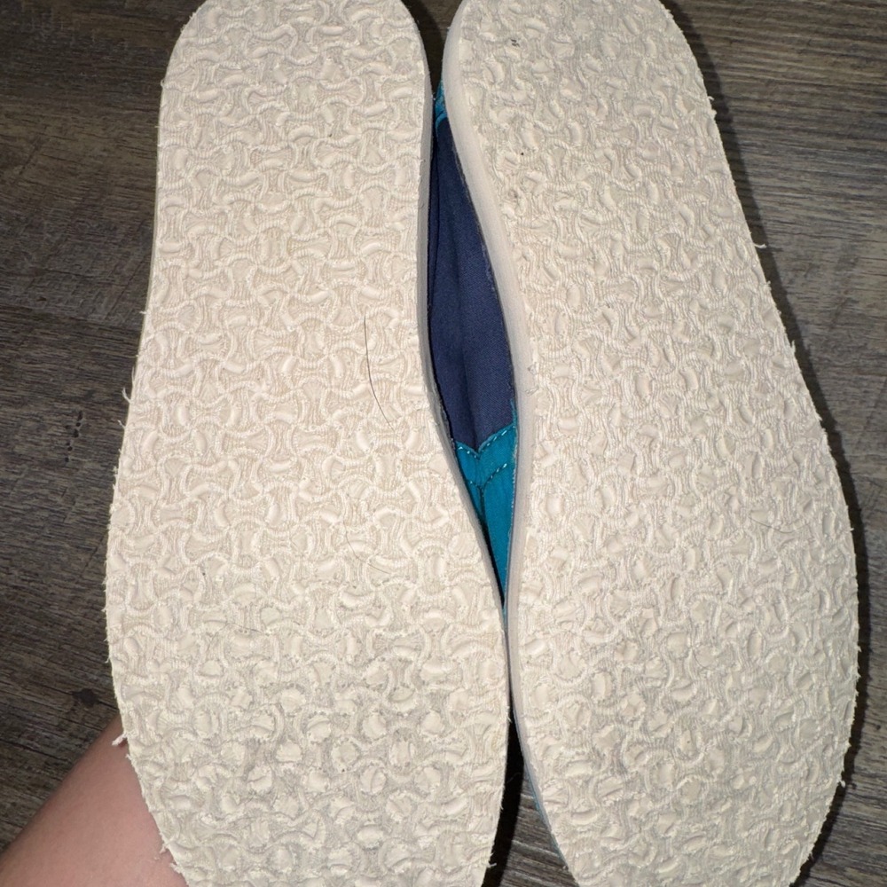 TOMS Womens Blue Teal Canvas Slip On Alpargata Flats Shoes Size 7.5 - Picture 6 of 8